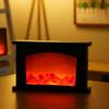 Retro LED Flame Light Box: Portable Fireplace Lamp for Halloween Atmosphere and Room Decoration