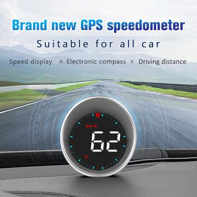 Автомобильный HUD Проекционный дисплей автомобиля Цифровой дисплей спидометра Пробег, угол компаса, превышение скорости
