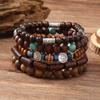 Ethnic 4-5pc/set Wood Bead Tree Cactus Charms Bracelets Hamsa Hand Butterfly Bohemia Men Bracelets For Women Female Jewelry