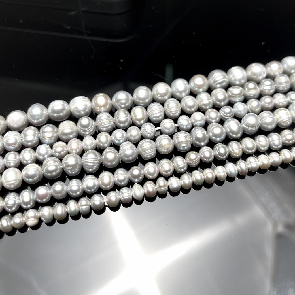 Подвеска своими руками, серая, прошитая жемчуговая жемчужина для изготовления ювелирных изделий, ожерелья, сережек, браслета, аксессуаров, длина 36 см