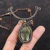 Labradorite Gemstone Necklace Copper Wire Wrapped Necklace Adjustable Necklace Copper Jewelry Handmade Necklace Designer Jewelry For Gift