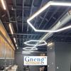 Hexagonal Honeycomb LED Ceiling Light for Garage, Gym, Barber Shop, Supermarket - Energy-Saving Lighting.