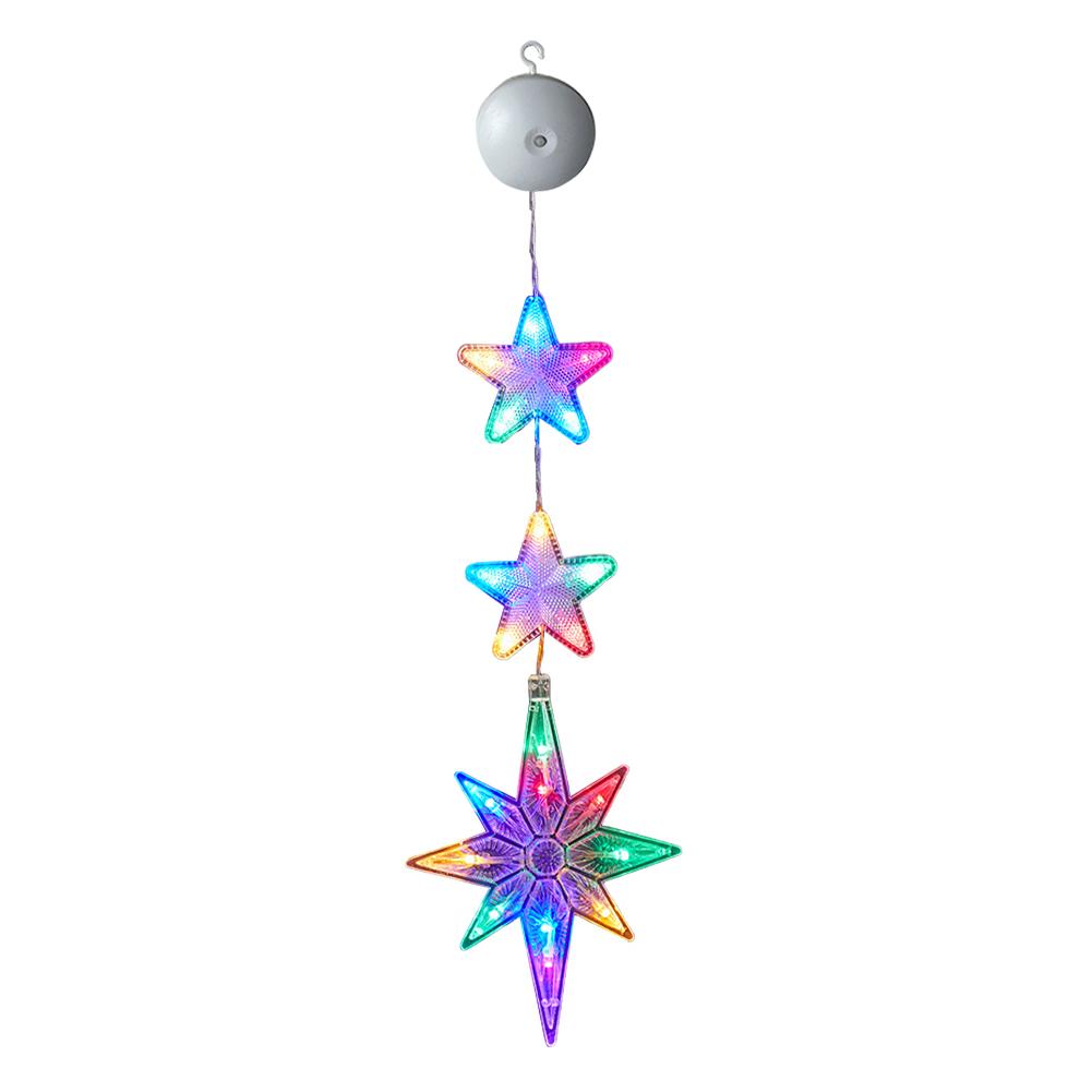 1/3pcs Christmas Indoor Star Window Light with Suction Cup Light Up Hanging Christmas Decoration Christmas Home Shop Party Gifts