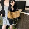 Сумка женская новая контрастного цвета ретро матовая цепочка на одно плечо под мышку портативная сумка-мессенджер тоут прилив
