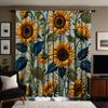 Комплект из 2 предметов, декоративная занавеска с вышивкой в виде подсолнуха, желтая занавеска с цифровой печатью, украшение для дома, стиль Decorat