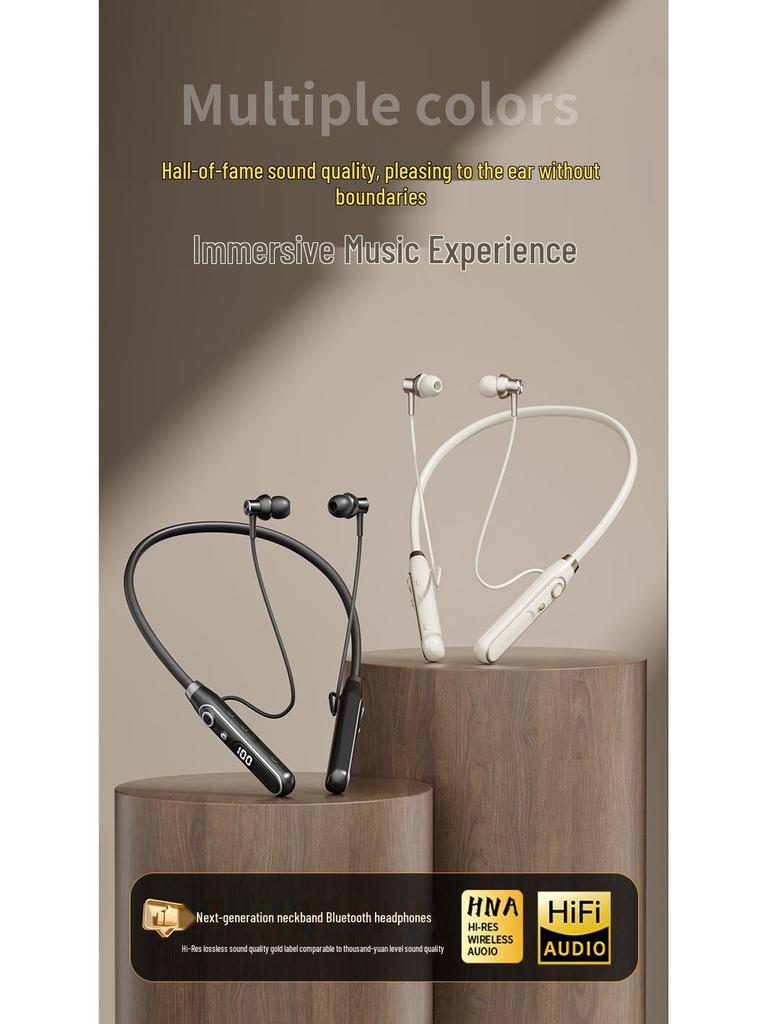 Беспроводные наушники-ожерелье с шумоподавлением, влагозащитой и длительным временем работы от аккумулятора