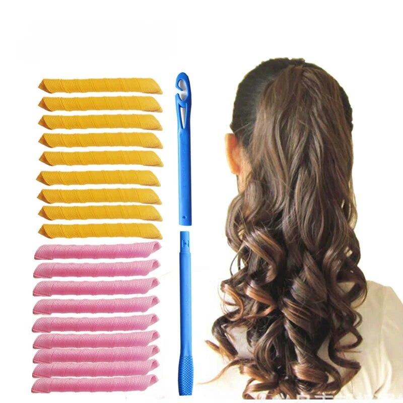 18Pcs/bag Snail Shaped Hair Rollers Not Waveform Spiral Curls Hair Curler Soft Hair Curler Magic DIY Hair Rollers Hair Styling Tools