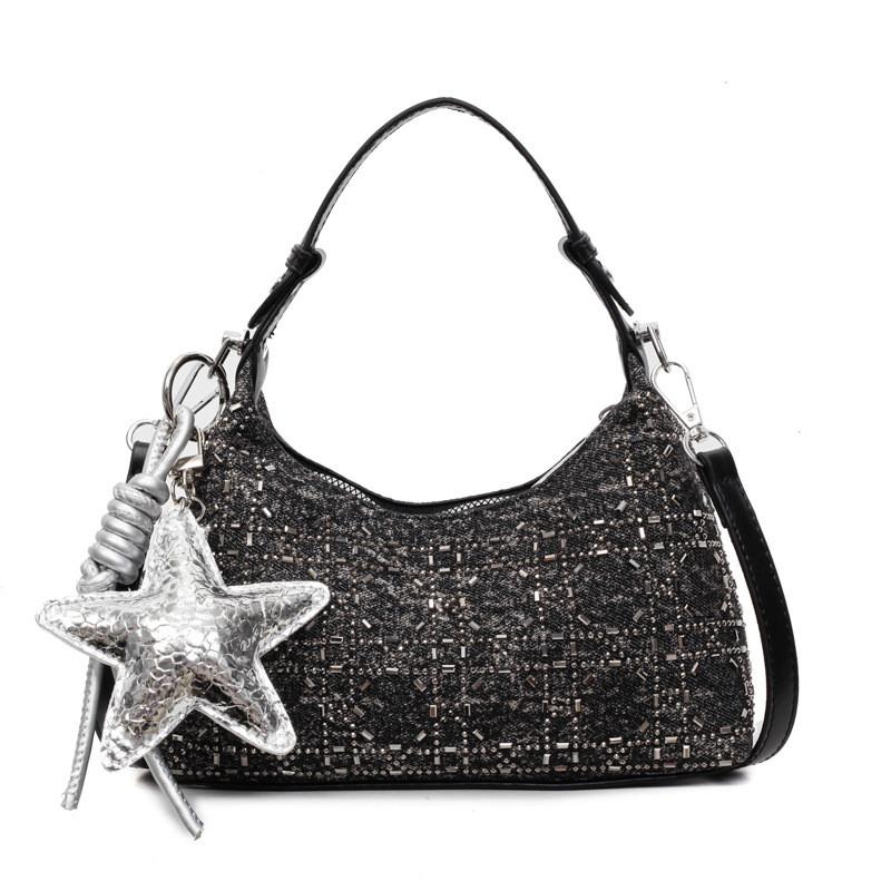 IELGY Ladies Handbag Denim Shoulder Underarm Dumpling Bag