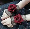 New Rose Ruffle Lace False Sleeve Sweater Lace Sleeves Detachable Lolita Wrist Cuffs Decor Steampunk Mesh Lace Horn Cuffs