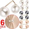 6Pcs Adjustable Tighten Waist Button Clothing Accessories Retractable Button Pearl Brooch Women