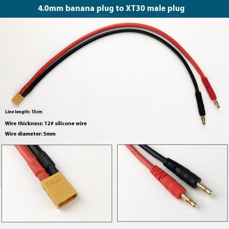 1 Piece Silicone Wire 14AWG For Lipo Battery 15/30cm XT30 XT60 XT90 T Plug Charge Lead To 4.0mm Banana Plugs Charge Cable