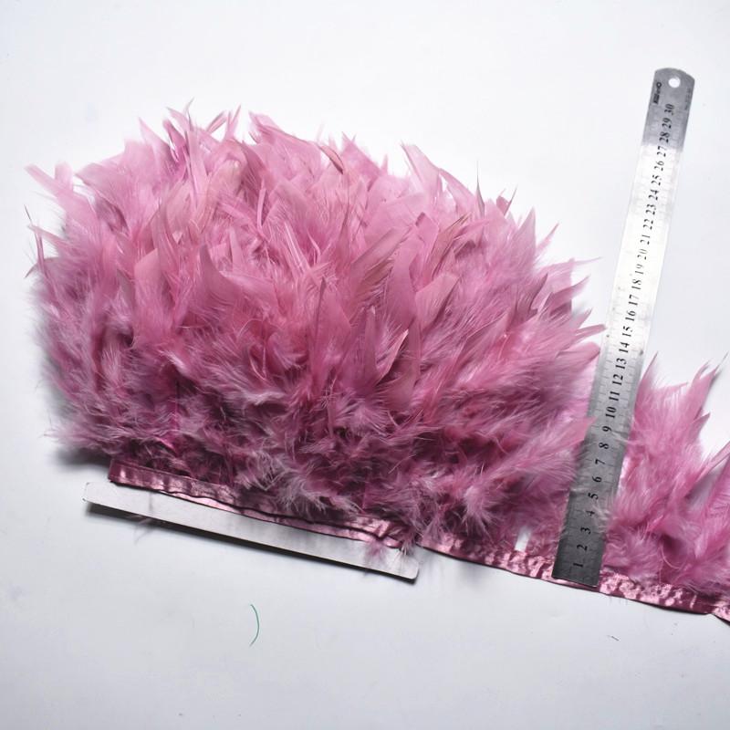 10Meters Turkey Feathers Trim Fringe Ribbon Feather On Tape Flecos Sewing Trimmings Fringe for Clothes Dress Wedding Decoration
