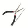 Mini Long Nose Pliers with Flat Round Nose and Cutter for DIY Jewelry Craft, Hairpin Making, Wire Bending Repair - Rust-Proof