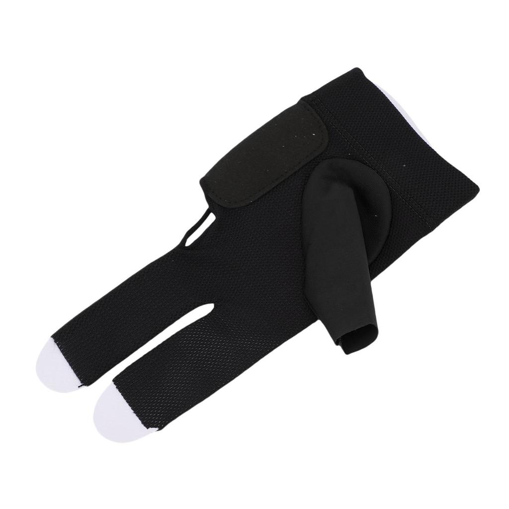 Left Hand Pool Glove 3 Finger Nylon Comfortable Elastic Universal Adjustable Billiard Pool Glove Black