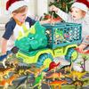Large Dinosaur Truck Toys for Kids Jurassic Tyrannosaurus Rex Transport Car Carrier Truck with Dino Figures Eggs for Boys Girls