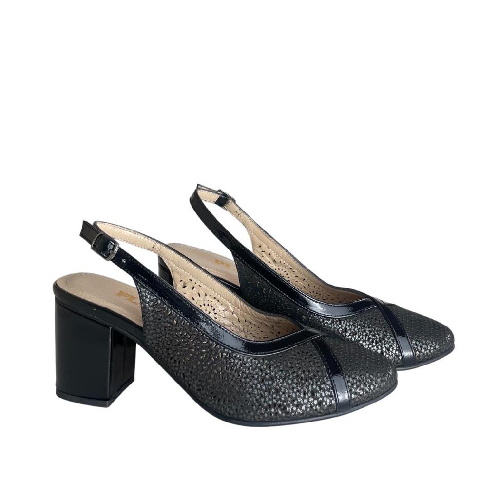 Женские классические туфли на каблуке из натуральной кожи