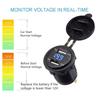 Motorcycle Dual USB Charger Socket With Blue LED Voltmeter Wire In-line 10A Fuse