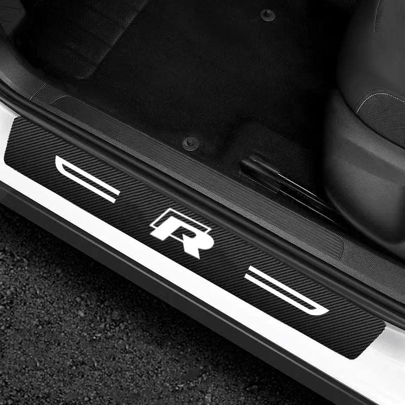 2026 Hot For VOLKSWAGEN VW Car Door Sill Protector Plate Trunk Threshold Stickers for Volkswagen R LINE RLine Polo Caddy Golf Je