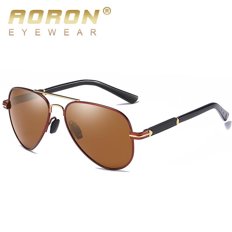 AORON модные поляризационные солнцезащитные очки мужские классические антибликовые солнцезащитные очки в металлической оправе UV400 очки подарки