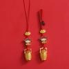 Chinese Style Gold Tone Alloy Pendant with Mobile Chain & Car Key Rope