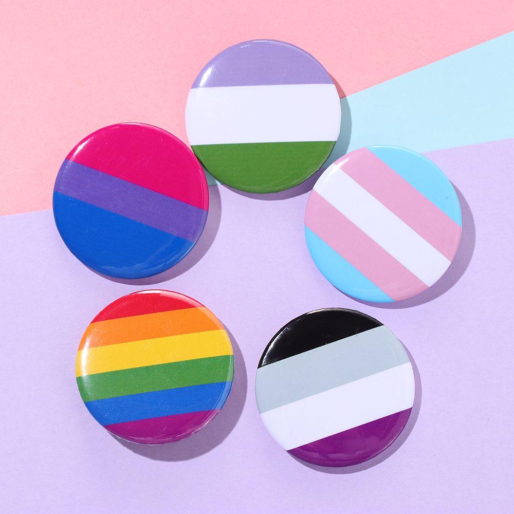 1/2PCS Clothing Rainbow Tinplate Pins Hat Decoration Gay Badge Denim Brooches Brooch Collar Pin