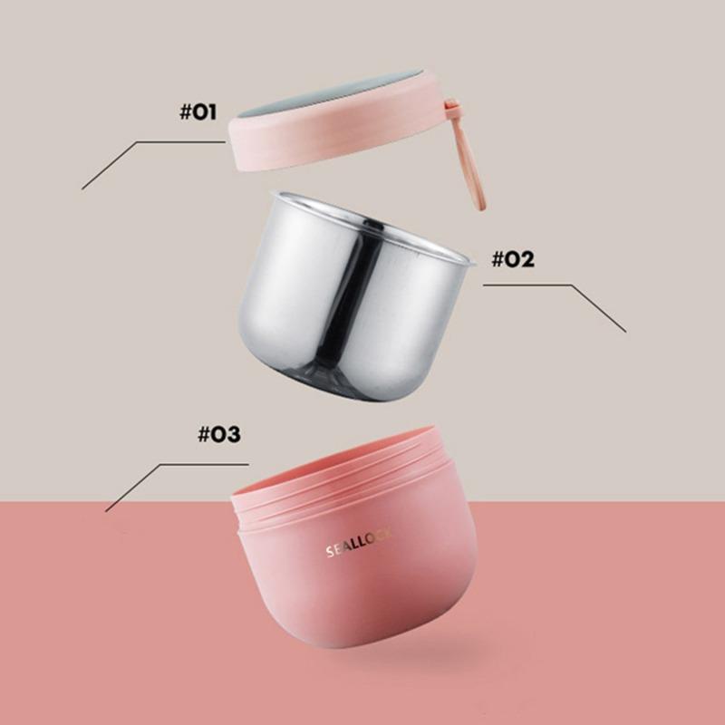 600 мл термобокс для ланча, мини-портативный герметичный пищевой контейнер из нержавеющей стали, вакуумная чашка для супа, изолированная чашка для завтрака, ложка