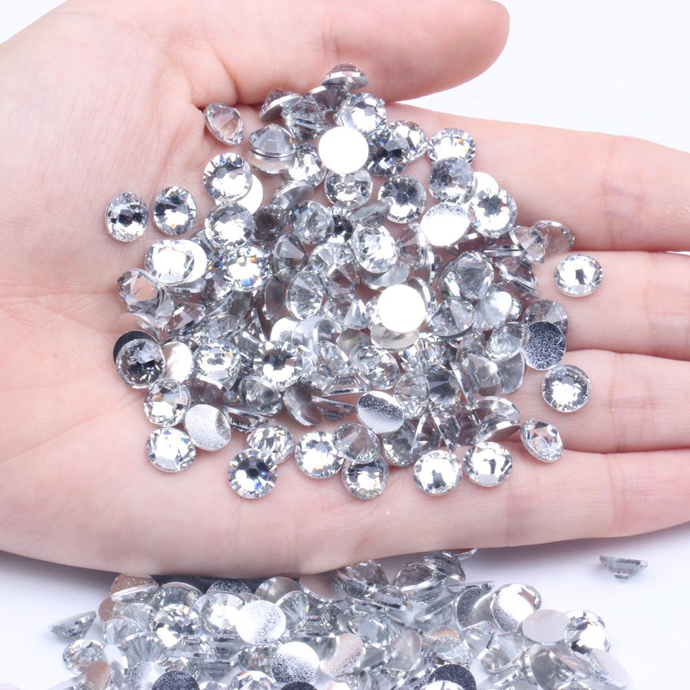 7mm 8mm Flatback Imitation Austrian Resin Rhinestones - White, White AB, Black - 14 Facets for Nails, Jewelry, and Hair Accessories
