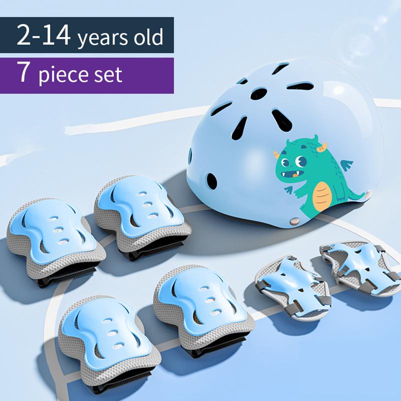 Детское защитное снаряжение шлем налокотники наколенники для девочек 3 4 5 6 7 8 9 10 11 12 лет мальчиков Подходит для катания на роликах и лыжах