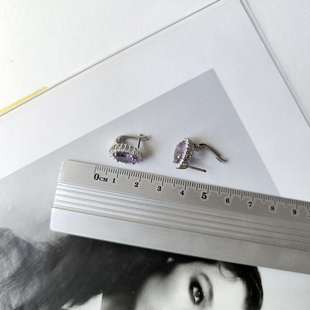 Silver Earrings with Natural Amethyst 5.712ct (2163282)