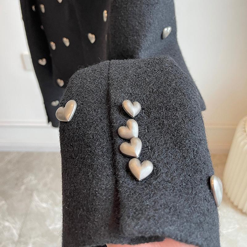 Твидовые куртки женские дизайнерские шерстяные пальто с круглым вырезом и длинным рукавом осень-зима верхняя одежда винтаж корейский стиль