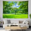Natural Green Forest Landscape Tapestry Green Plant Tree Wall Hanging Bohemian Decoration Sofa Room Aesthetics Home Decoration