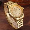 Luxury Gold Fashion Mens Watches Casual Crystal Dial Date Automatic Mechanical Stainless Steel Wrist Watches