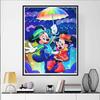 Disney Diamond Painting Mickey and Minnie Romantic Rain Illustration Mosaic Art DIY Cross Stitch Embroidery Set with Full Diamonds - Home Decor Gift