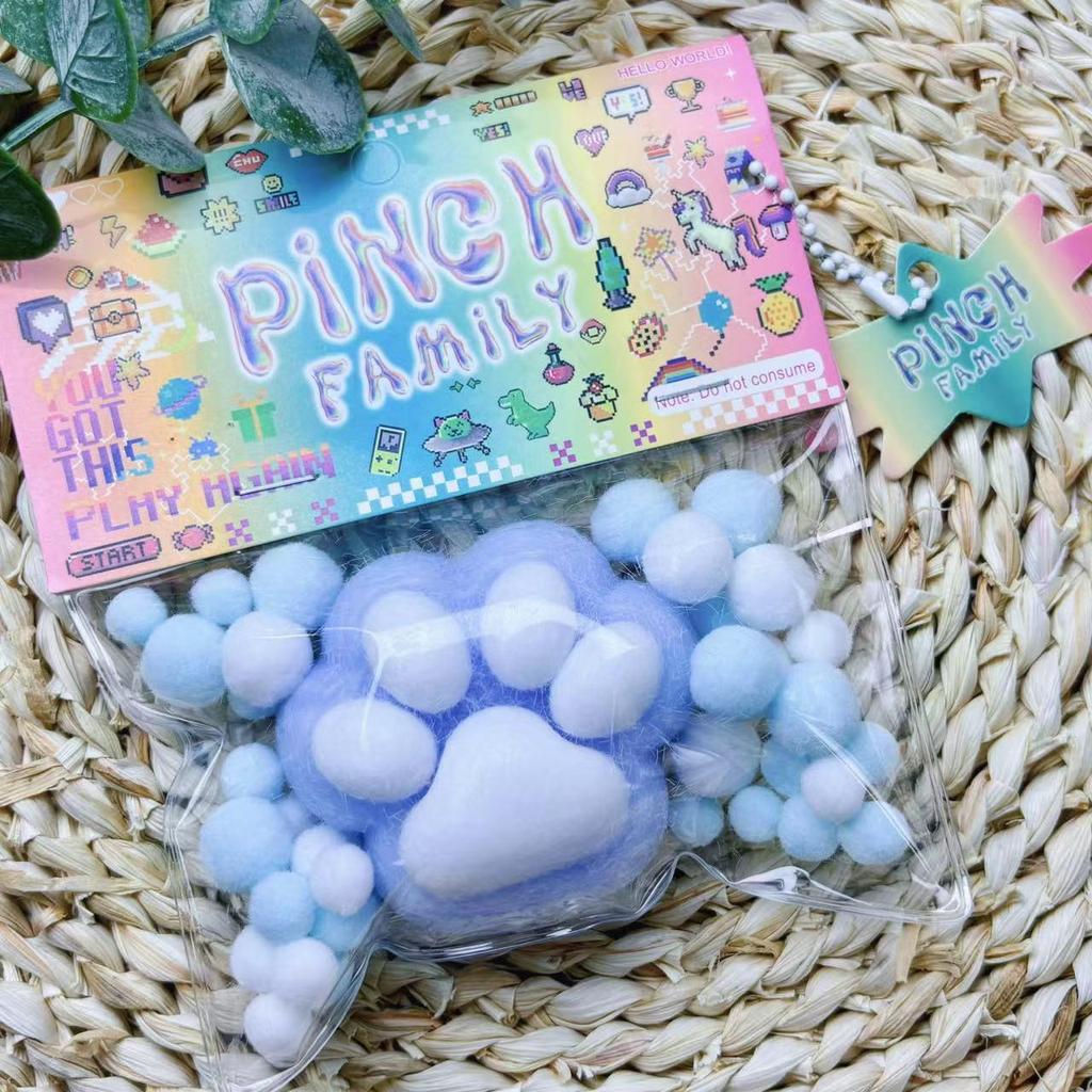 Pink Gold Cat Paw Squishy Toy for Girls - 2024 Decompression Artifact