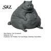 Decorative Cat Model 3D Printed Fat Figurine, Modern Sitting Statue for Desk Decor, Animal Shape Collectible Ornament, Lovers Gift Minimalist Figure