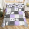 Purple Duvet Cover Sets Queen King Size Lightweight Down Quilt Covers Room Decor Aesthetic Modern Bedspread Covers No Comforter