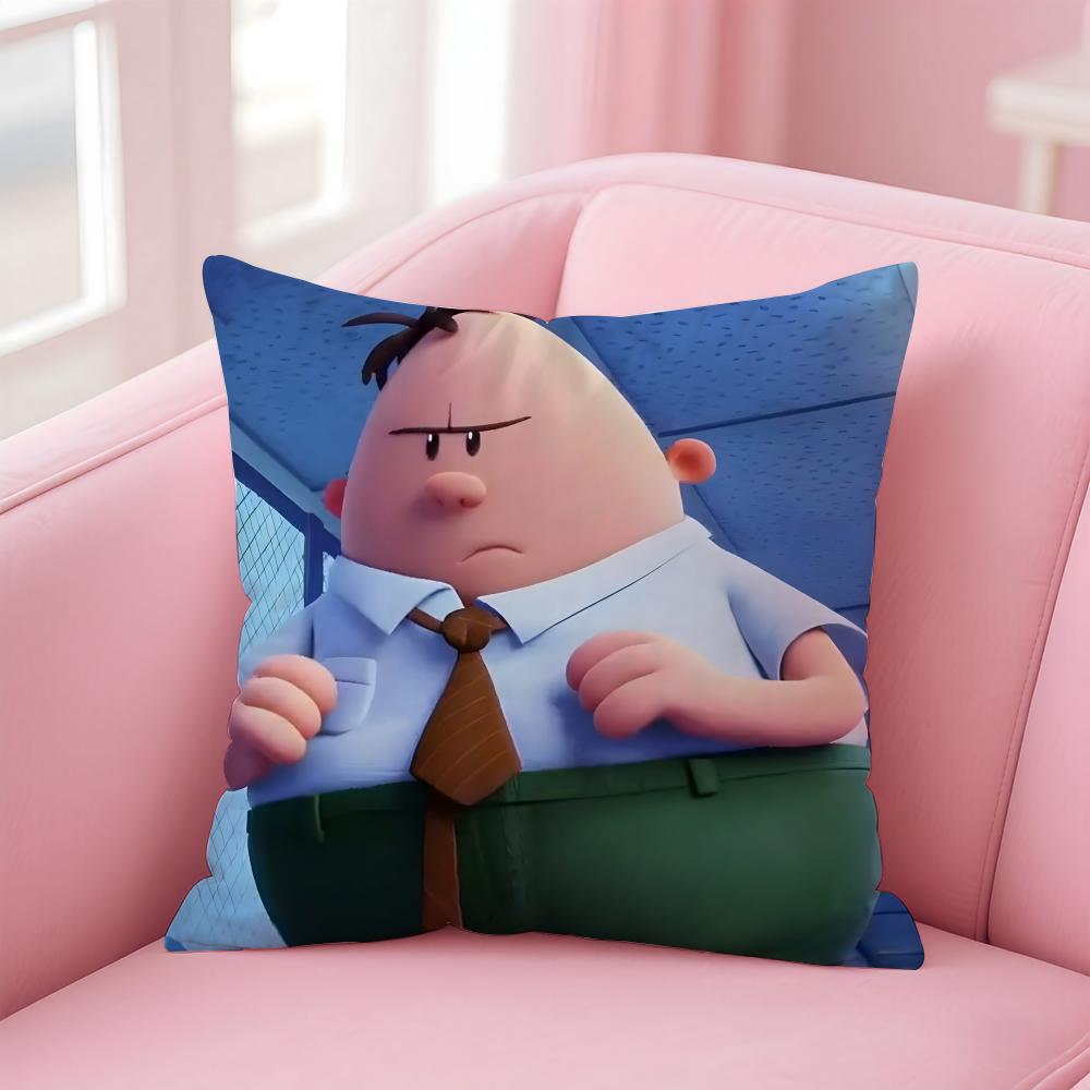 Funny American Cartoon CCaptain Underpants Cushion Cover Pillow Case Soft Skin Friendly Fabric Concealed Zipper
