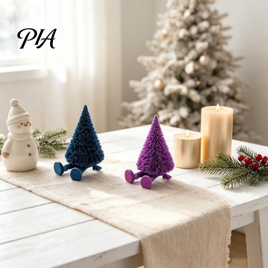 Detailed PLA Christmas Ornaments Tree Figure, Flexible Movable Joints 3D Printed Holiday Desktop Decorations Ornament, Creative Festive Atmosphere