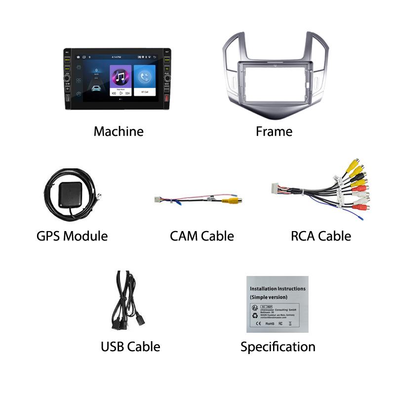 8-дюймовый 2Din автомобильный радиоприемник для Chevrolet Cruze 2012-2015 с кнопочной ручкой мультимедийный плеер Android GPS-навигация головное устройство 2din 1 + 32 ГБ