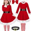 New Christmas Costume Girl Santa Dress Kids Mrs. Claus Clothing Stage