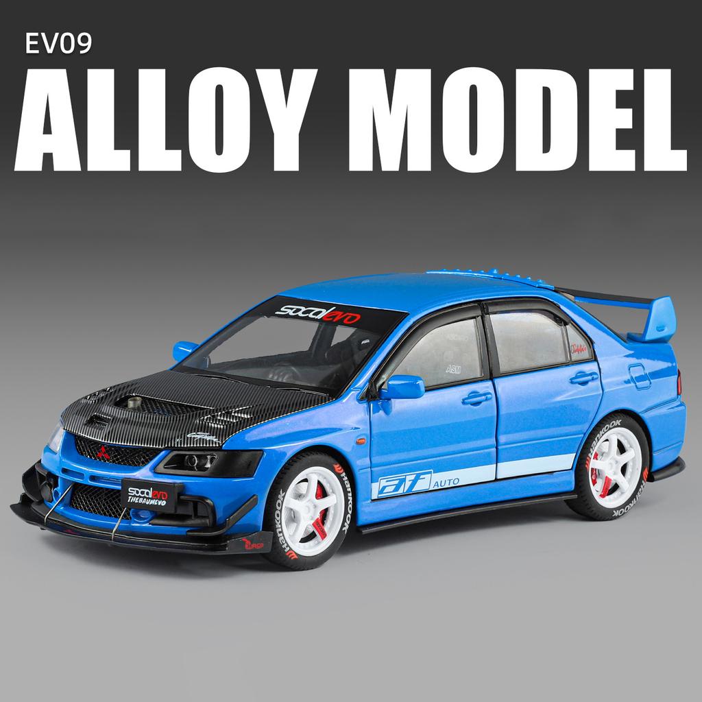 ydcp10 1:24 Mitsubishi Lancer Evolution IX EVO Modified Car Alloy Car Model Sound and Light Children's Toy Collectibles Birthday Gift