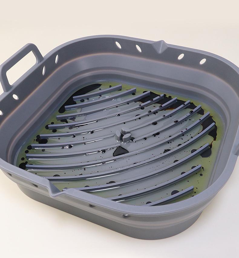 Silicone Air Fryer Liners Square Reusable Silicone Basket Easy To Clean Air Fryers Pot for 5.8 To 8 Qt Air Fryer Baking Tray