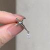 Geometric Zircon Water Drop Cross Sword Earrings Niche Retro Temperament Exquisite Versatile Screw Earrings Jewelry Gifts