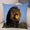 Africa Lion Pillow Case Decor Wild Animal Pattern Print Pillowcase Super Soft Plush Cushion Cover for Car Sofa Home 45x45cm