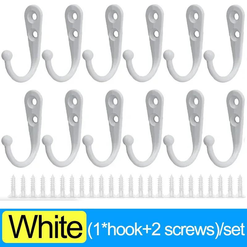 50/1 шт. крючки из сплава с винтами настенные вешалки для полотенец пальто сумки крышки крючки для кухни ванной комнаты держатели для хранения вещей