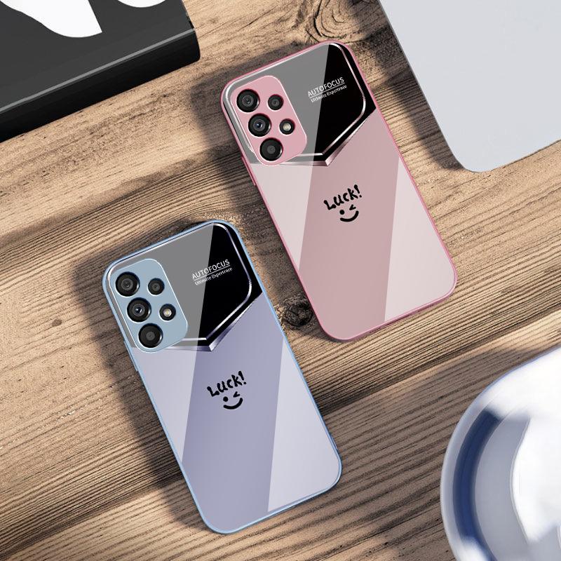 Светло-фиолетовое счастье Для Samsung S 25 S25 Edge S25Ultra S8 9 S10 20 U ltra S21 Pro S22 Plus S23 FE S24 Ultra Стеклянный чехол для телефона