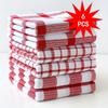 6pcs/set Grid Cotton Tea Towels Soft Breathable Kitchen Dishcloths Quick Dry Polyester Blend Household Supplies Towel Set