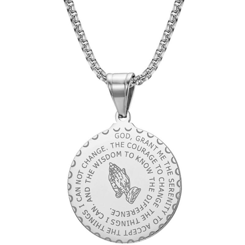 Мужская подвеска-медальон «Молящиеся руки» в европейском и американском стиле E-commerce Ювелирные изделия