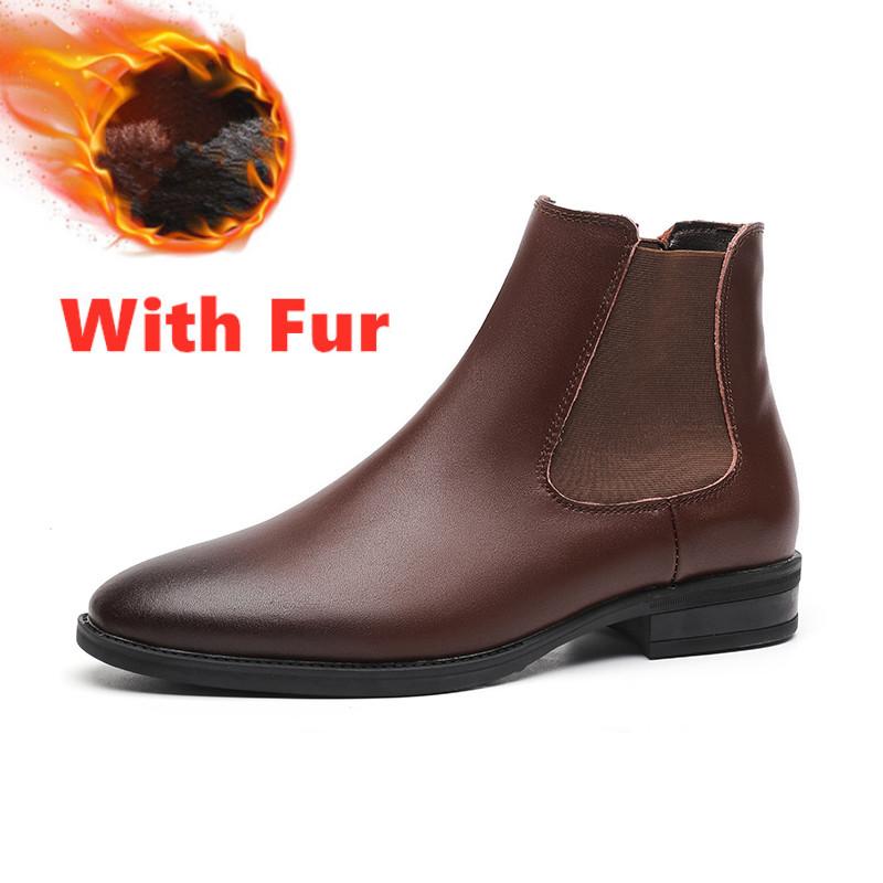 2024 Кожаные мужские ботинки, деловые зимние британские ботинки, мужские остроносые ботинки из коровьей кожи, мужские ботинки, модная обувь «Челси», мотоциклетные ботинки