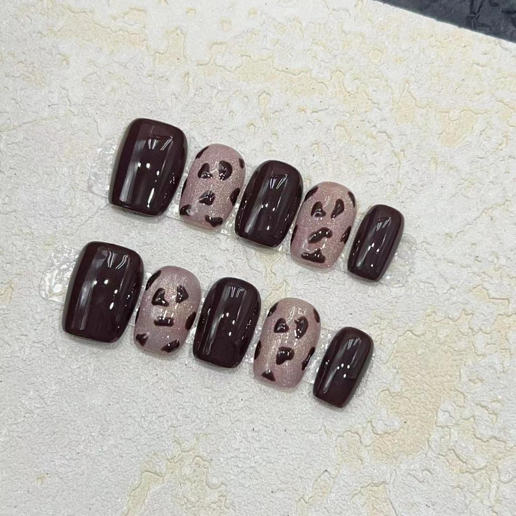 Ношение доспехов Ручная работа Осенне-зимний стиль Кошачий глаз Мокко Шоколадный Милый Пятнистый Леопардовый принт Ручная работа Доспехи